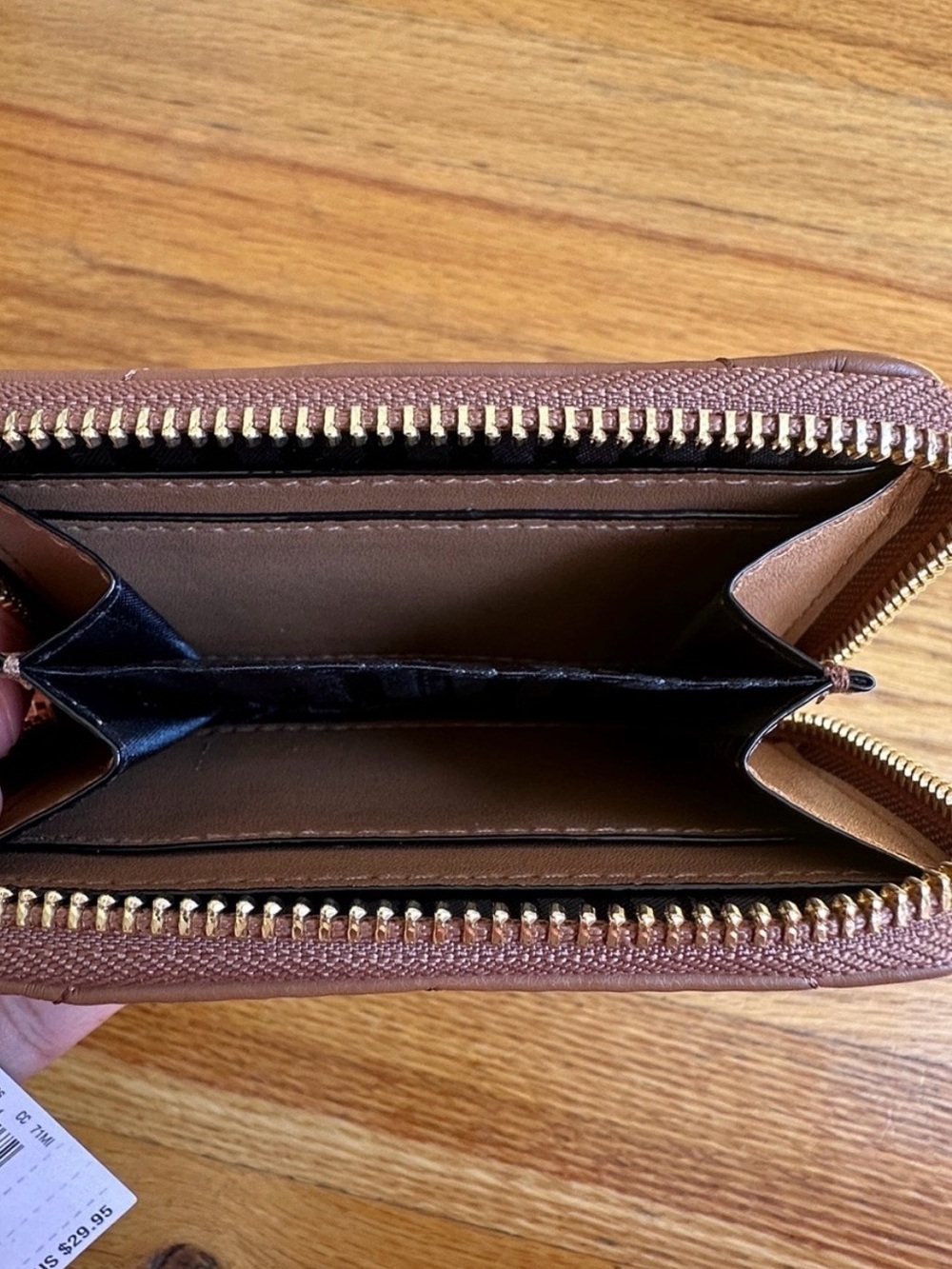 Victoria's Secret Brown Quilted Zip Wallet with Gold Logo - Picture 4 of 5
